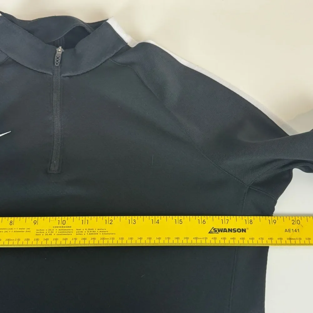 Nike Dri-fit Black Quarter Zip Pullover White Stripe M